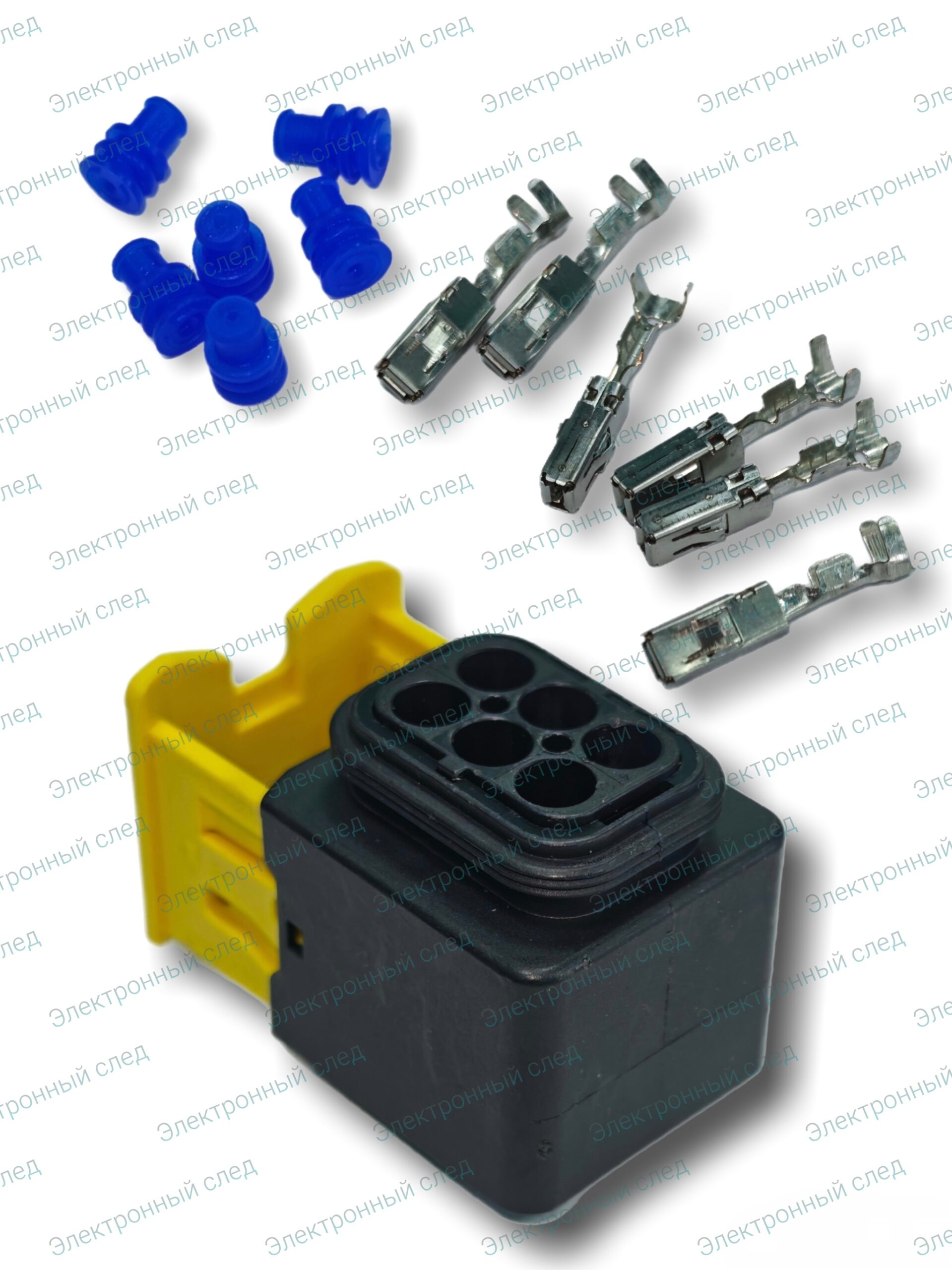 Разъем герметичный 6 pin AMP1-1418437-1 в сборе