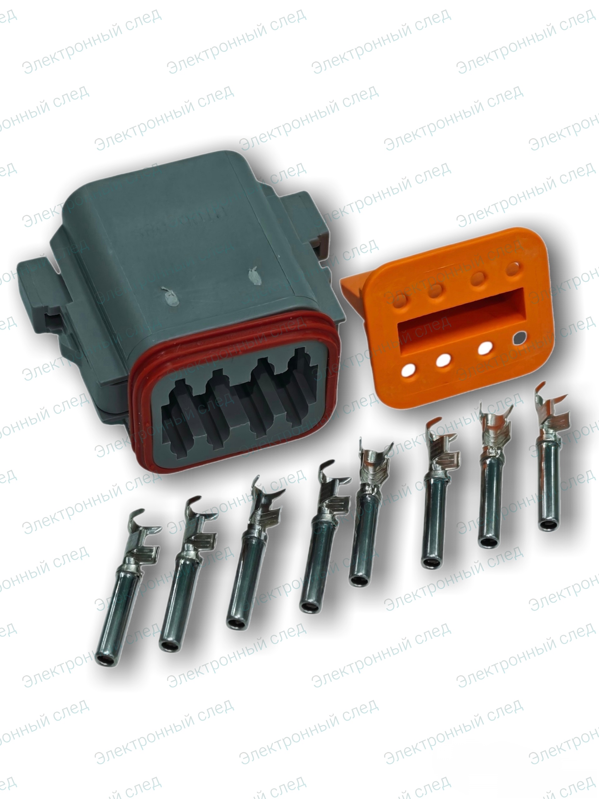 Разъем Deutsch 8 pin DT06-08SA+DT04-08PA герметичный 2 шт.